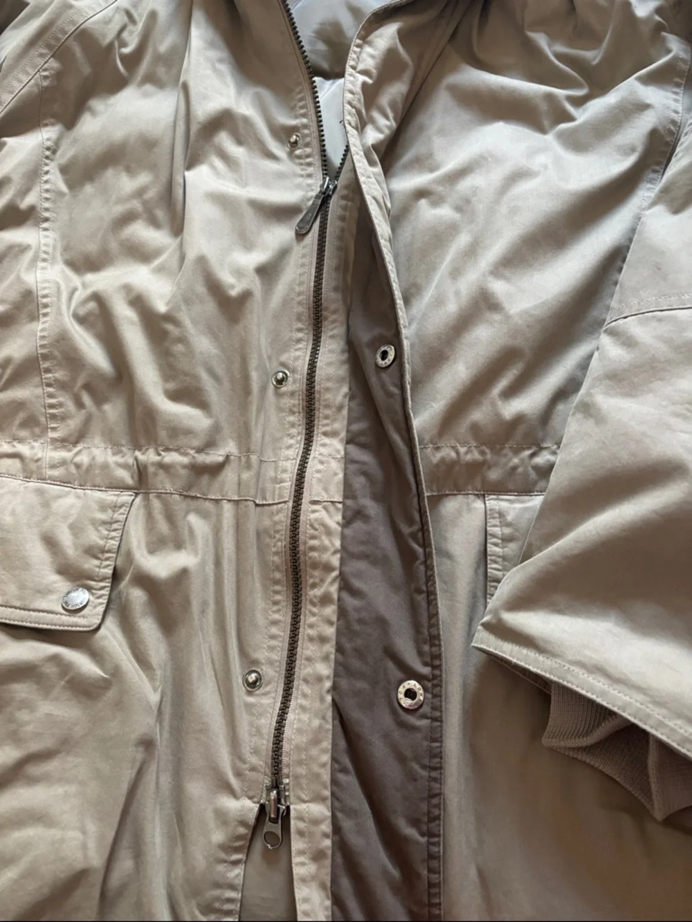 London Fog Men's Hooded Parka Down Filled Puffer Coat in Tan
